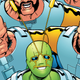 A crowd of Monitors aren’t at all happy to see Ambush Bug on the cover of Ambush Bug: Year None #5.